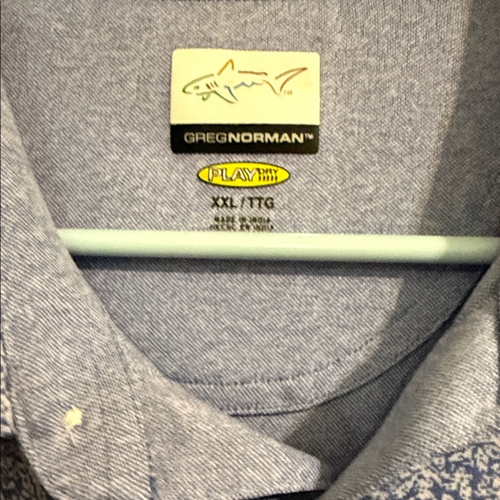Blue Patterned Men's Shirt - Picture 3 of 4